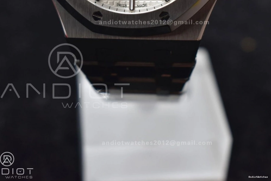 APSF A4302 Royal 15500 Clone Oak Bracelet SS on 41mm Textured 449 Best Affordable Super Edition 1:1 White SS Dial 0206